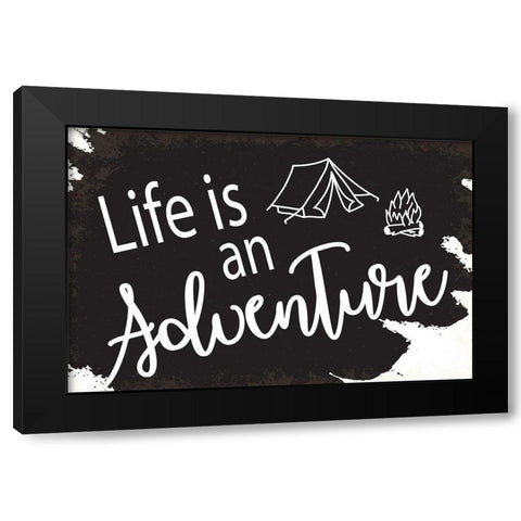 Life is An Adventure Black Modern Wood Framed Art Print with Double Matting by ND Art