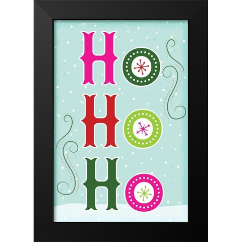 Ho Ho Ho Black Modern Wood Framed Art Print by ND Art