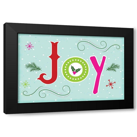 Joy Black Modern Wood Framed Art Print by ND Art