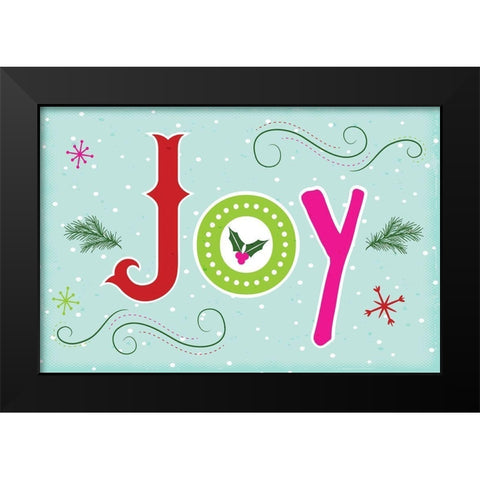 Joy Black Modern Wood Framed Art Print by ND Art