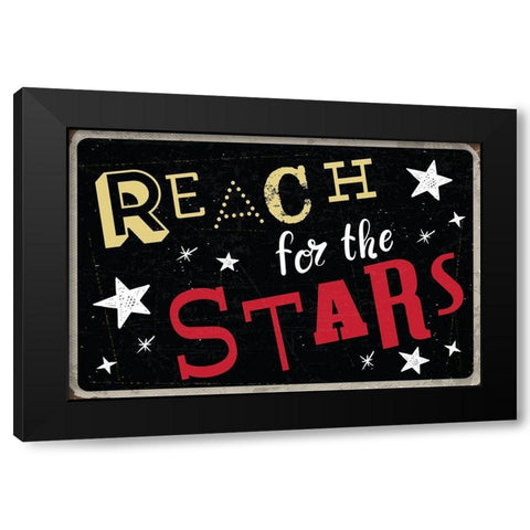 Reach for the Stars Black Modern Wood Framed Art Print by ND Art