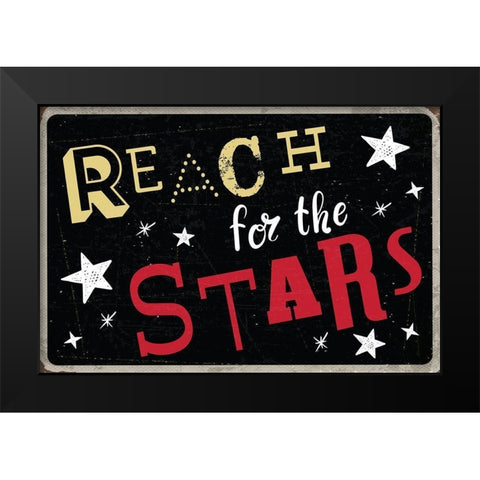 Reach for the Stars Black Modern Wood Framed Art Print by ND Art