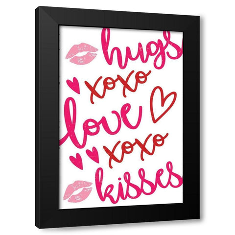 Hugs Black Modern Wood Framed Art Print by ND Art