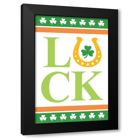 Luck Black Modern Wood Framed Art Print by ND Art