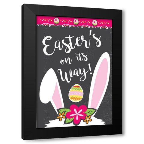 Easters On Its Way Black Modern Wood Framed Art Print with Double Matting by ND Art