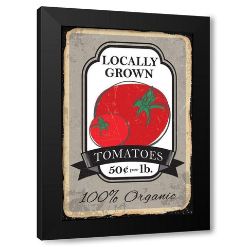 Tomatoes Black Modern Wood Framed Art Print with Double Matting by ND Art