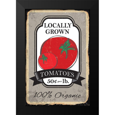 Tomatoes Black Modern Wood Framed Art Print by ND Art