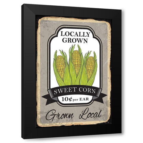 Sweet Corn Black Modern Wood Framed Art Print by ND Art