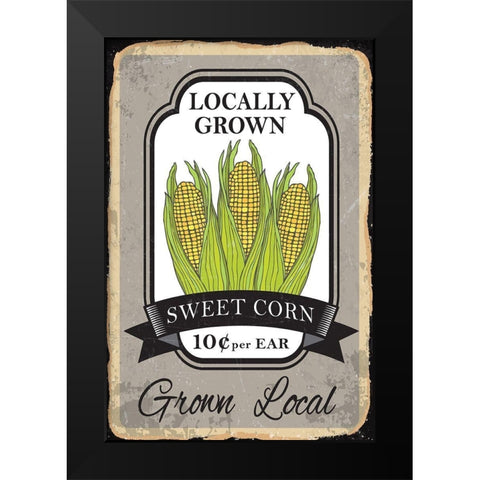 Sweet Corn Black Modern Wood Framed Art Print by ND Art