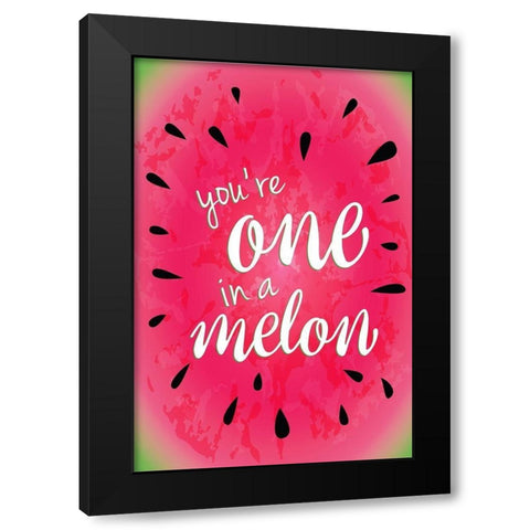 Watermelon I Black Modern Wood Framed Art Print by ND Art