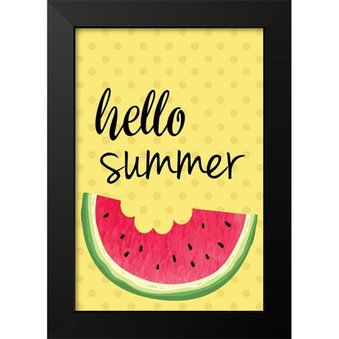 Watermelon II Black Modern Wood Framed Art Print by ND Art