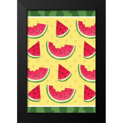 Watermelon III Black Modern Wood Framed Art Print by ND Art