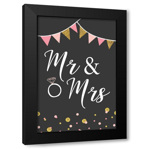 Wedding III Black Modern Wood Framed Art Print by ND Art