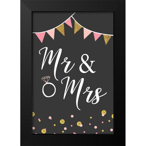 Wedding III Black Modern Wood Framed Art Print by ND Art
