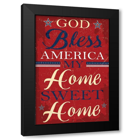 Americana II Black Modern Wood Framed Art Print by ND Art
