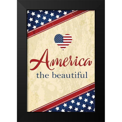 Americana III Black Modern Wood Framed Art Print by ND Art