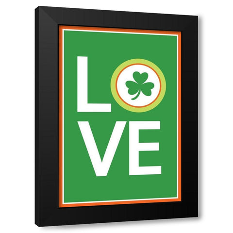 St. Patty Love Black Modern Wood Framed Art Print with Double Matting by ND Art