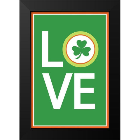 St. Patty Love Black Modern Wood Framed Art Print by ND Art