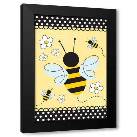 Queen Bee Black Modern Wood Framed Art Print with Double Matting by ND Art