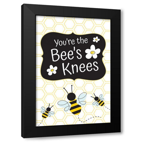 Bees Knees Black Modern Wood Framed Art Print with Double Matting by ND Art