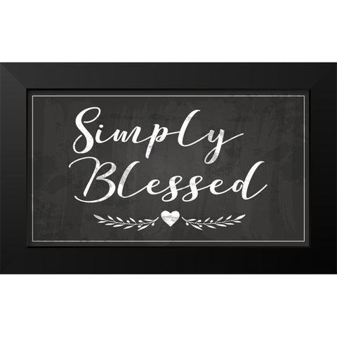 Simply Blessed Black Modern Wood Framed Art Print by ND Art