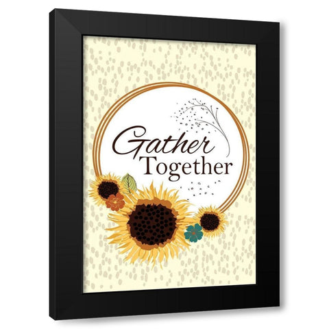Gather Together Black Modern Wood Framed Art Print with Double Matting by ND Art