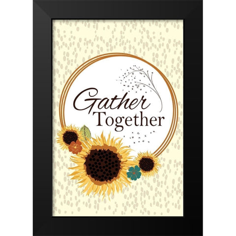 Gather Together Black Modern Wood Framed Art Print by ND Art