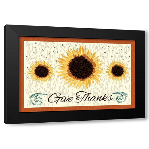 Give Thanks Black Modern Wood Framed Art Print by ND Art