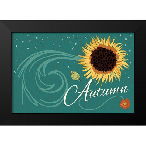 Autumn Black Modern Wood Framed Art Print by ND Art