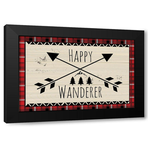 Happy Wanderer Black Modern Wood Framed Art Print with Double Matting by ND Art