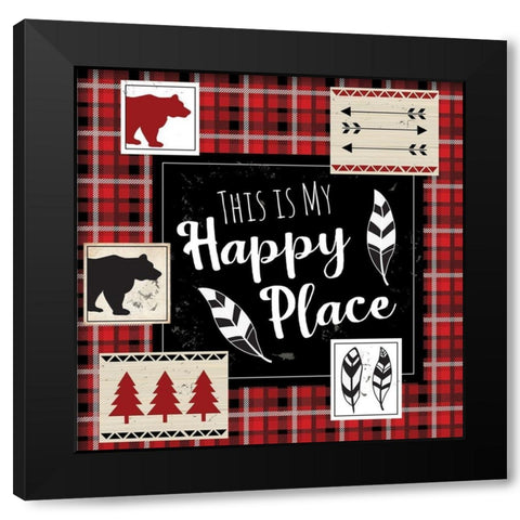 You Are My Happy Place Black Modern Wood Framed Art Print by ND Art