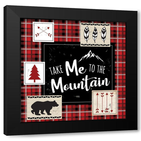 Take Me to the Mountain Black Modern Wood Framed Art Print with Double Matting by ND Art