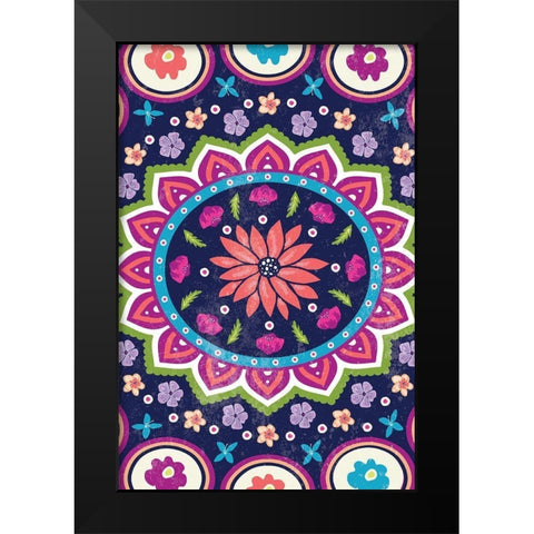 Floral I Black Modern Wood Framed Art Print by ND Art