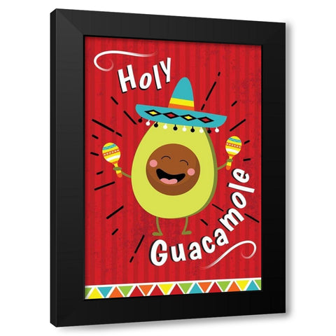 Holy Guacamole Black Modern Wood Framed Art Print by ND Art