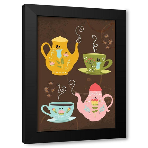 I Love You a Latte Art Black Modern Wood Framed Art Print by ND Art