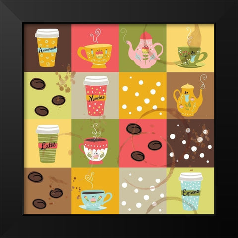 I Love You a Latte I Black Modern Wood Framed Art Print by ND Art