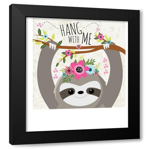 Hang With Me Black Modern Wood Framed Art Print by ND Art