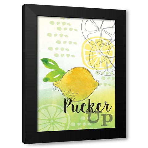 Pucker Up Black Modern Wood Framed Art Print by ND Art