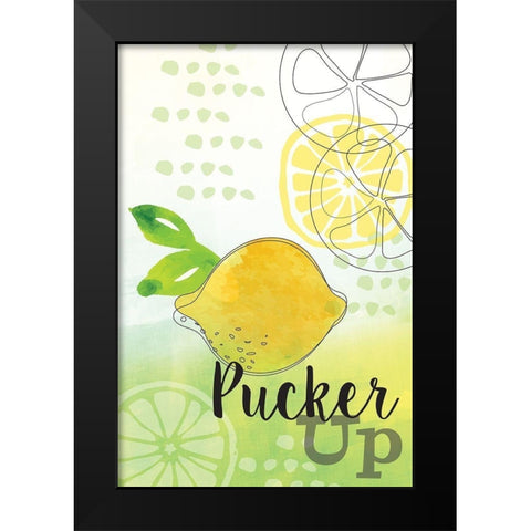 Pucker Up Black Modern Wood Framed Art Print by ND Art