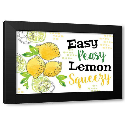 Easy Peasy Black Modern Wood Framed Art Print with Double Matting by ND Art