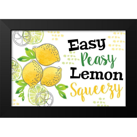 Easy Peasy Black Modern Wood Framed Art Print by ND Art