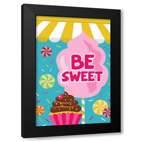 Be Sweet Black Modern Wood Framed Art Print by ND Art