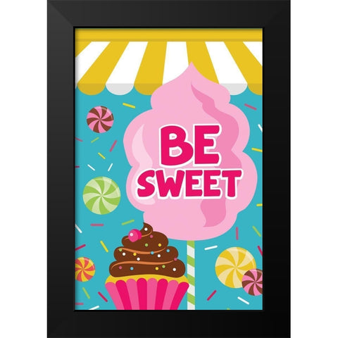 Be Sweet Black Modern Wood Framed Art Print by ND Art