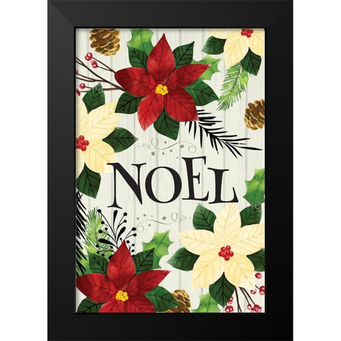 Noel Black Modern Wood Framed Art Print by ND Art