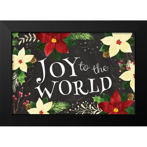 Joy to the World Black Modern Wood Framed Art Print by ND Art
