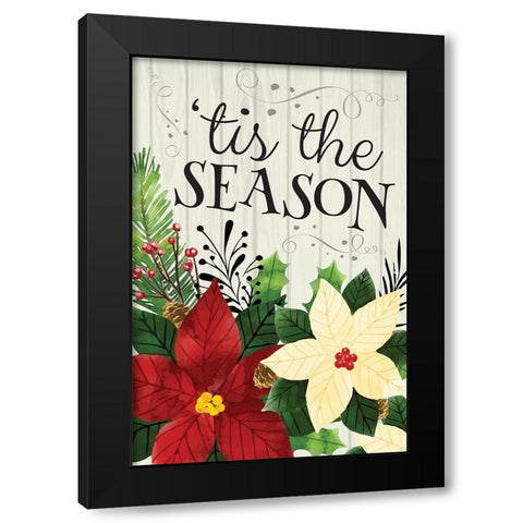 Tis the Season Black Modern Wood Framed Art Print by ND Art