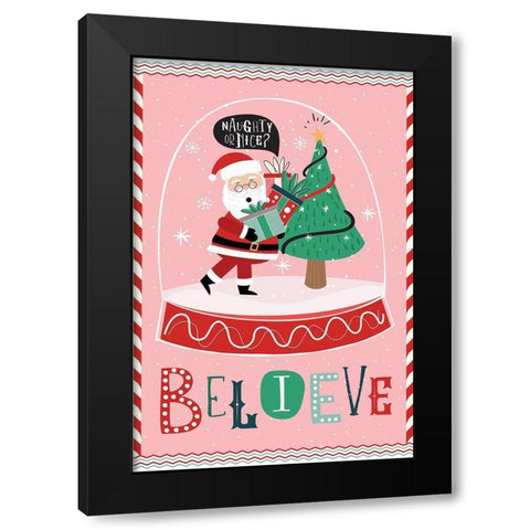 Believe Black Modern Wood Framed Art Print by ND Art