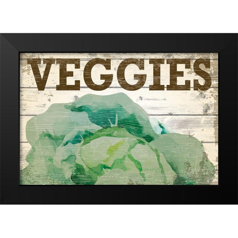 Veggies Black Modern Wood Framed Art Print by ND Art