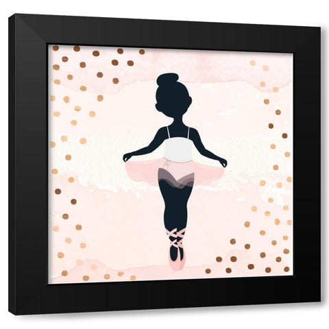 Ballerina Black Modern Wood Framed Art Print by ND Art