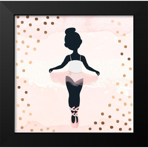 Ballerina Black Modern Wood Framed Art Print by ND Art